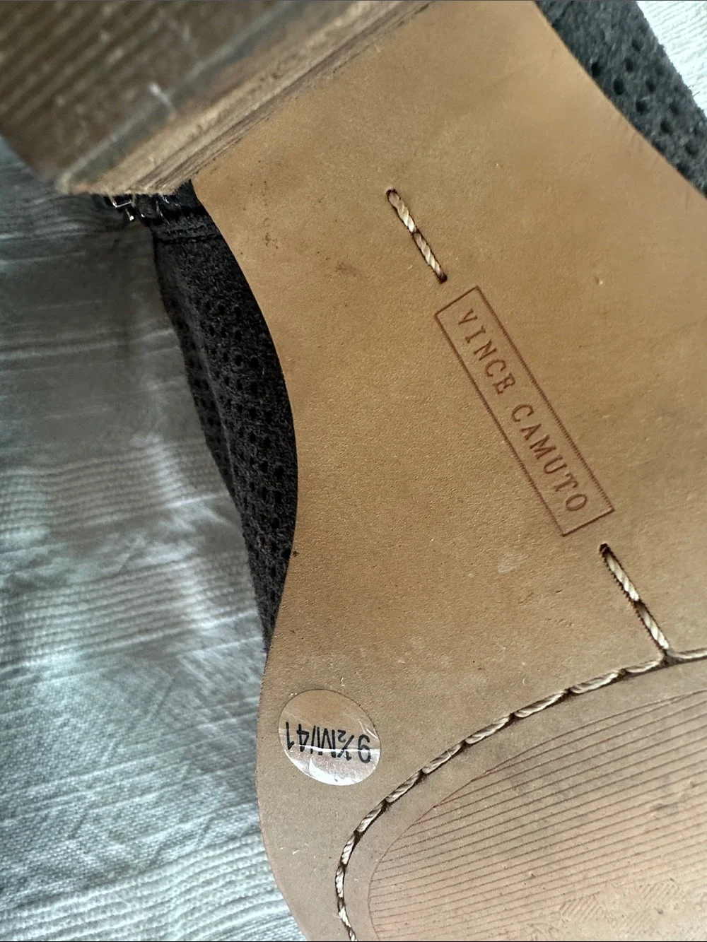 Vince Camuto Perforated Gray Suede Ankle Booties